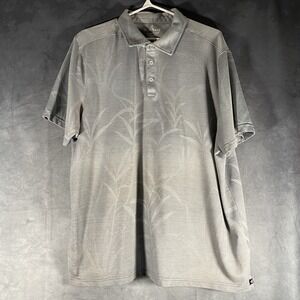 Nat Nast Mens Polo Shirt 2XL Hawaiian Aloha Knit Short Sleeve Gray Golf